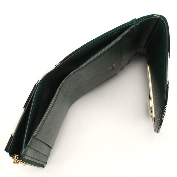 BURBERRY Rocking Horse Trifold Wallet Leather Green - Picture 4 of 5